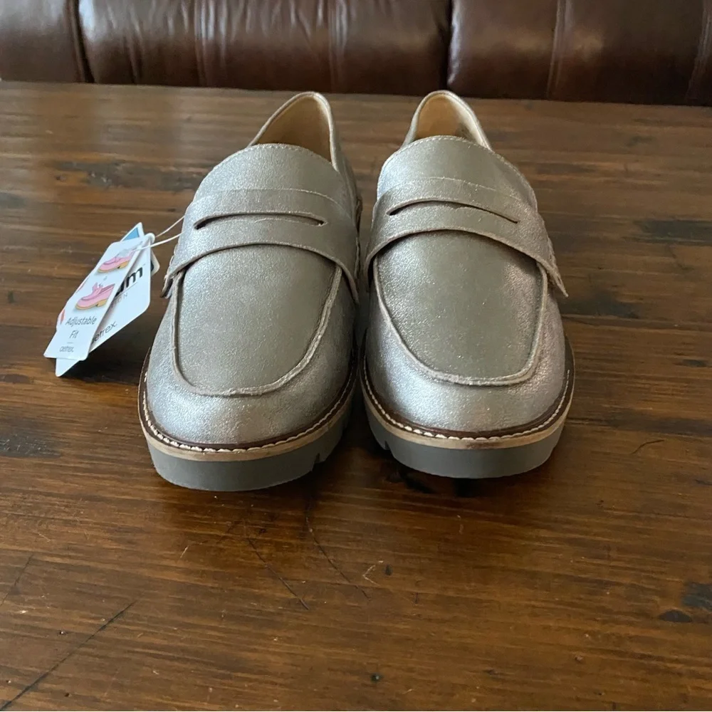 Aetrex‎ Womens Collette Loafer Shoe - Brushed Silver NWT Size EU 38 US 7.5-8